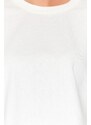 Trendyol Premium Ecru 100% Cotton Crop Knitted T-Shirt