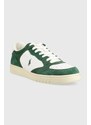 Kožené sneakers boty Polo Ralph Lauren POLO CRT LUX zelená barva, 809892284003