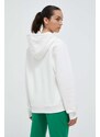 Mikina adidas Originals dámská, bílá barva, s kapucí, s potiskem