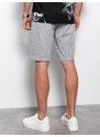 Ombre Clothing Pánské pletené šortky s ozdobnou gumou v pase - šedé V5 OM-SRCS-0110