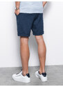 Ombre Clothing Pánské pletené šortky s elastickým pasem - tmavě modré V1 OM-SRCS-0107