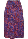 Trendyol Curve Multicolored Animal Print A-line Shally Knitted Skirt