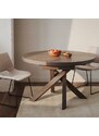 Tmavě hnědý porcelánový rozkládací jídelní stůl Kave Home Vashti 120 - 160 cm