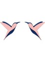 BeWooden Dřevěné náušnice Pink Hummingbird Earrings