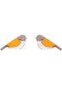 BeWooden Dřevěné náušnice Orange Cutebird Earrings