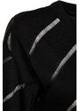Trendyol černý prolamovaný/perforovaný pletený svetr