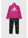 Dětská tepláková souprava adidas růžová barva