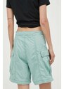 Kalhoty Levi's CONVERTIBLE CARGO dámské, zelená barva, kapsáče, high waist