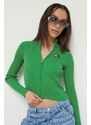 Svetr Tommy Jeans dámský, zelená barva, lehký
