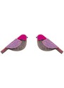 BeWooden Dřevěné náušnice Purple Cutebird Earrings