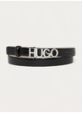 Kožený pásek Hugo dámský, černá barva