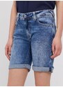 Džínové šortky Pepe Jeans dámské, hladké, medium waist