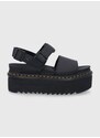 Kožené sandály Dr. Martens Voss Quad dámské, černá barva, na platformě, DM26725001.Voss.Quad.Bl-Black