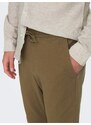 Hnědé pánské kalhoty s příměsí ONLY & SONS Linus - Pánské
