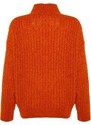 Trendyol Orange Soft Textured Standing Collar Knitwear Sweater