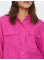 Tmavě růžová dámská lněná košile ONLY Caro - Dámské