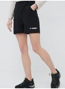 Outdoorové šortky adidas TERREX Zupahike černá barva, high waist