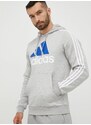 Mikina adidas pánská, šedá barva, melanžová