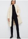 Péřová bunda Calvin Klein dámská, béžová barva, zimní