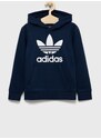 Dětská mikina adidas Originals tmavomodrá barva, s potiskem