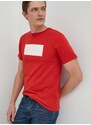 Bavlněné tričko Guess červená barva, s potiskem