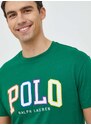 Bavlněné tričko Polo Ralph Lauren , zelená barva, s aplikací