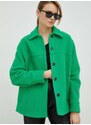 Vlněná bunda Samsoe Samsoe zelená barva, přechodná