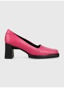 Kožené lodičky Vagabond Shoemakers EDWINA růžová barva, na podpatku, 5310.101.46