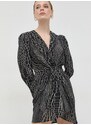 Šaty s příměsí hedvábí Liu Jo černá barva, mini