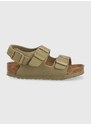 Dětské sandály Birkenstock Milano zelená barva