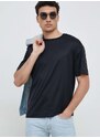 Tričko Emporio Armani tmavomodrá barva, s aplikací