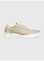 Kožené sneakers boty Tommy Hilfiger ELEVATED CUPSOLE LEATHER béžová barva, FM0FM04490