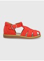 Dětské semišové sandály Pom D'api červená barva