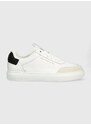 Kožené sneakers boty Calvin Klein Jeans CASUAL CUPSOLE HIGH/LOW FREQ bílá barva, YM0YM00670