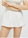 Kraťasy Tommy Hilfiger dámské, béžová barva, s aplikací, high waist