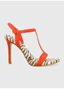 Semišové sandály Guess FACY oranžová barva, FL6FAC SUE03