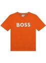 Dětské bavlněné tričko BOSS oranžová barva, s potiskem