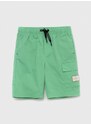 Dětské kraťasy Calvin Klein Jeans zelená barva, nastavitelný pas