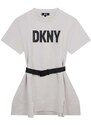 Dívčí šaty Dkny bílá barva, mini, oversize
