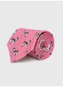 Lněná kravata Polo Ralph Lauren růžová barva