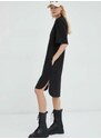 Bavlněné šaty G-Star Raw černá barva, mini, oversize