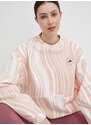 Bavlněná mikina adidas by Stella McCartney dámská, oranžová barva, vzorovaná