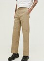 Kalhoty Dickies pánské, zelená barva, jednoduché, DK0A4XK3KHK1-KHAKI