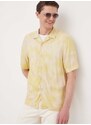 Košile Calvin Klein pánská, žlutá barva, regular