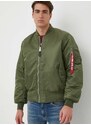 Oboustranná dětská bomber bunda Alpha Industries MA-1 pánská, zelená barva, přechodná, 100101.01