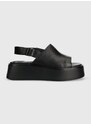 Kožené sandály Vagabond Shoemakers COURTNEY dámské, černá barva, na platformě, 5534-001-92