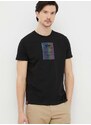 Bavlněné tričko Alpha Industries černá barva, s potiskem, 126501RR.03-Black