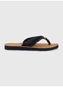 Žabky Tommy Hilfiger TH ELEVATED BEACH SANDAL dámské, tmavomodrá barva, na plochém podpatku, FW0FW06985