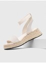 Sandály Calvin Klein Jeans SPORTY WEDGE ROPE SU CON dámské, béžová barva, na platformě, YW0YW00977