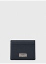Kožené pouzdro na karty Armani Exchange šedá barva
